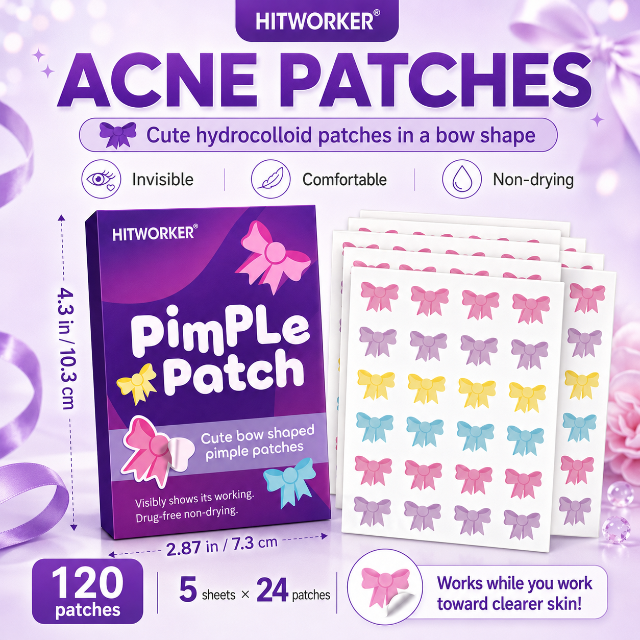 120Pcs Bow Shaped Acne Pimple  - Skincare You avis et prix