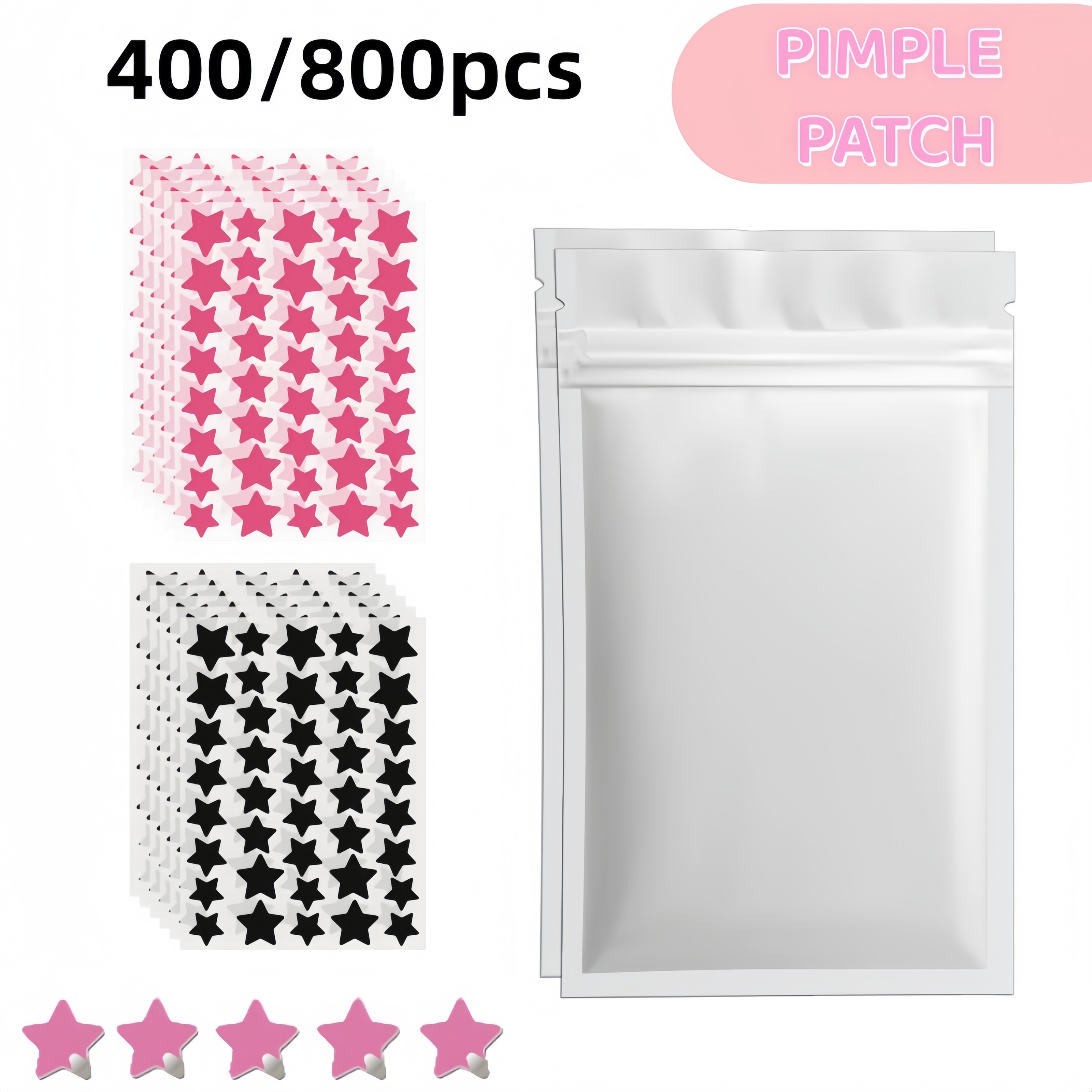 400/800pcs Red & Black Star Pi - Skincare You avis et prix