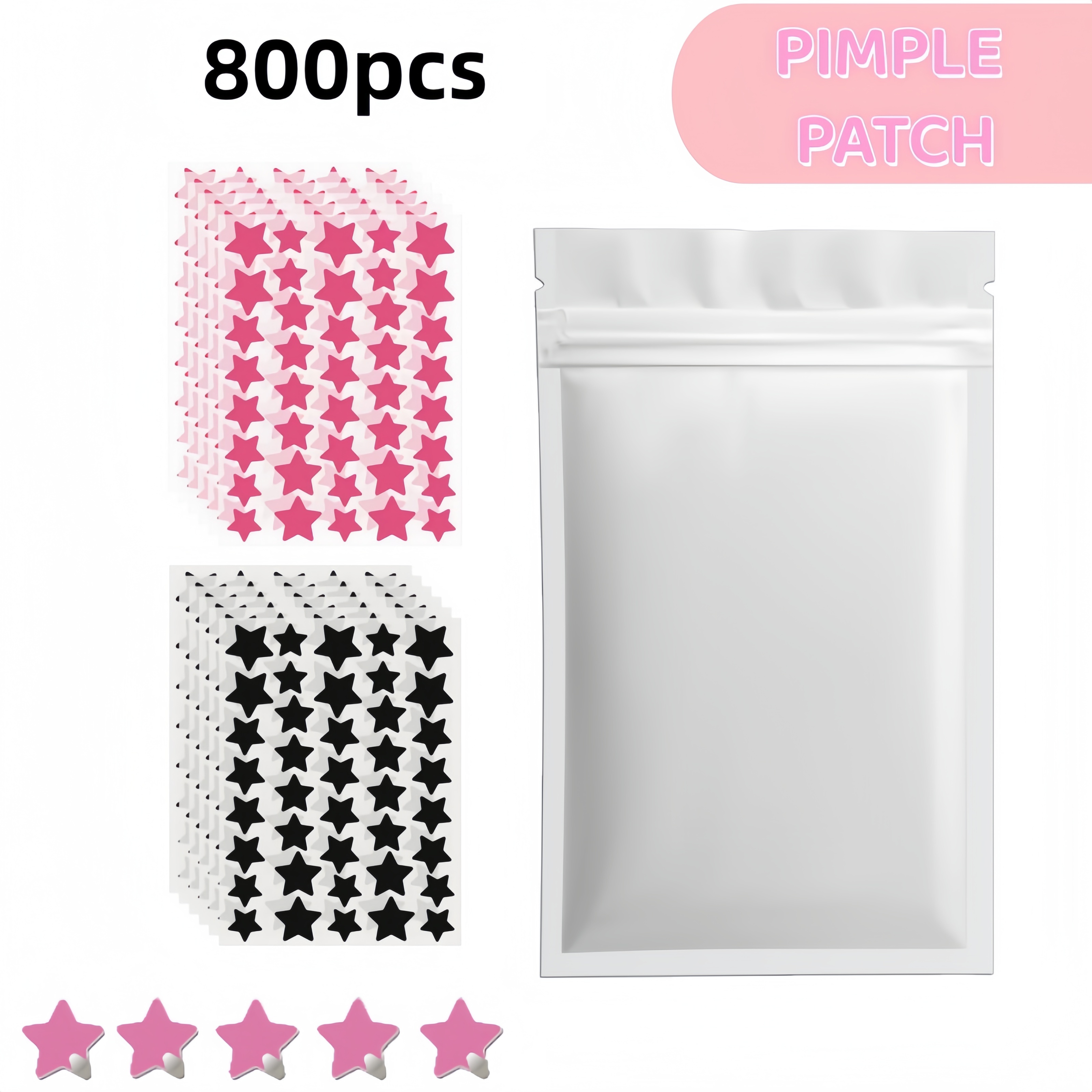 400/800pcs Red & Black Star Pi - Skincare You avis et prix