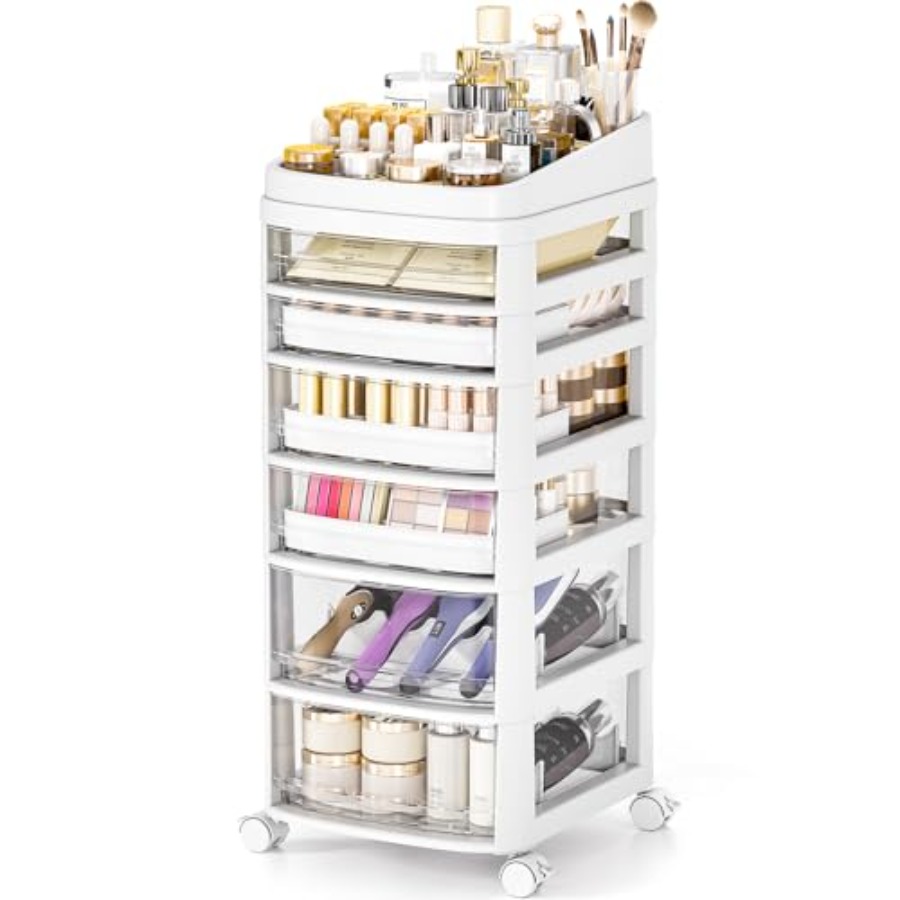 Rolling Cart with 6 Drawers Cl - Skincare You avis et prix