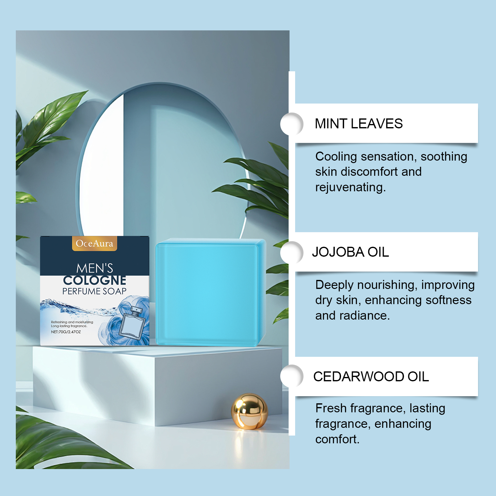 OceAura Men's Perfume Bath Soa - Skincare Oily Skin avis et prix
