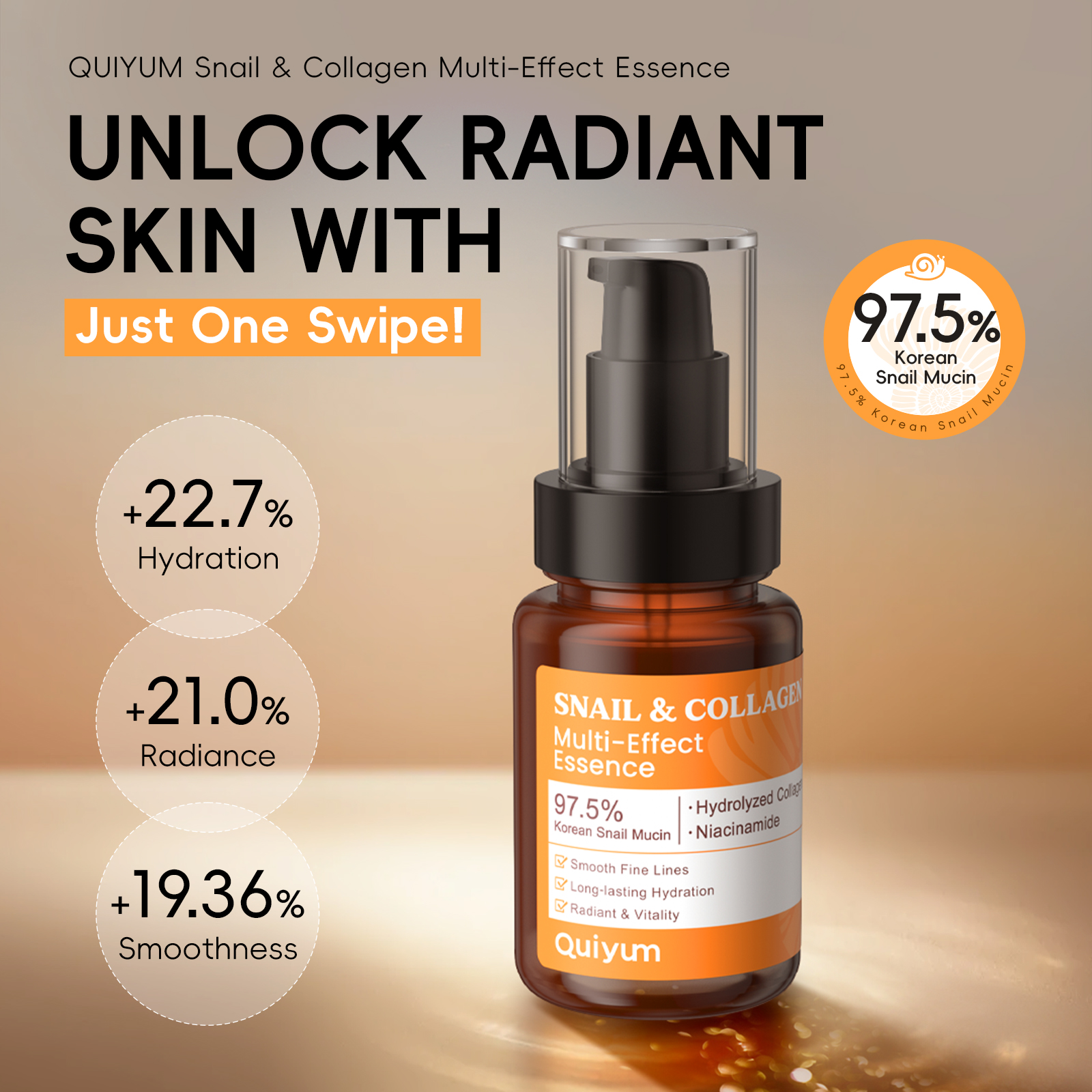 Quiyum Snail Mucin & Collagen  - Snail Mucin Essence avis et prix